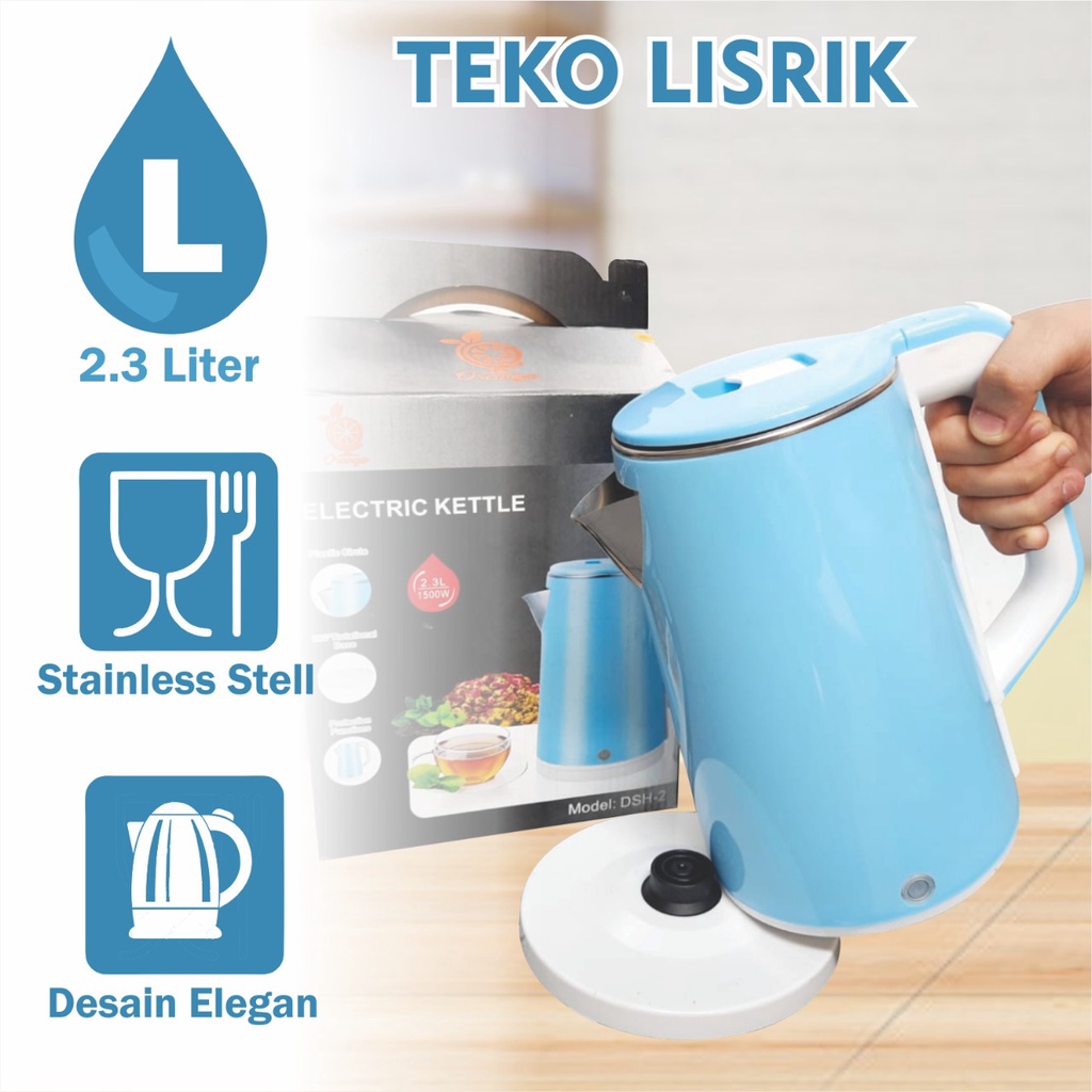 Jual Teko Listrik Pemanas Air Stainless Electric Kettle Shopee