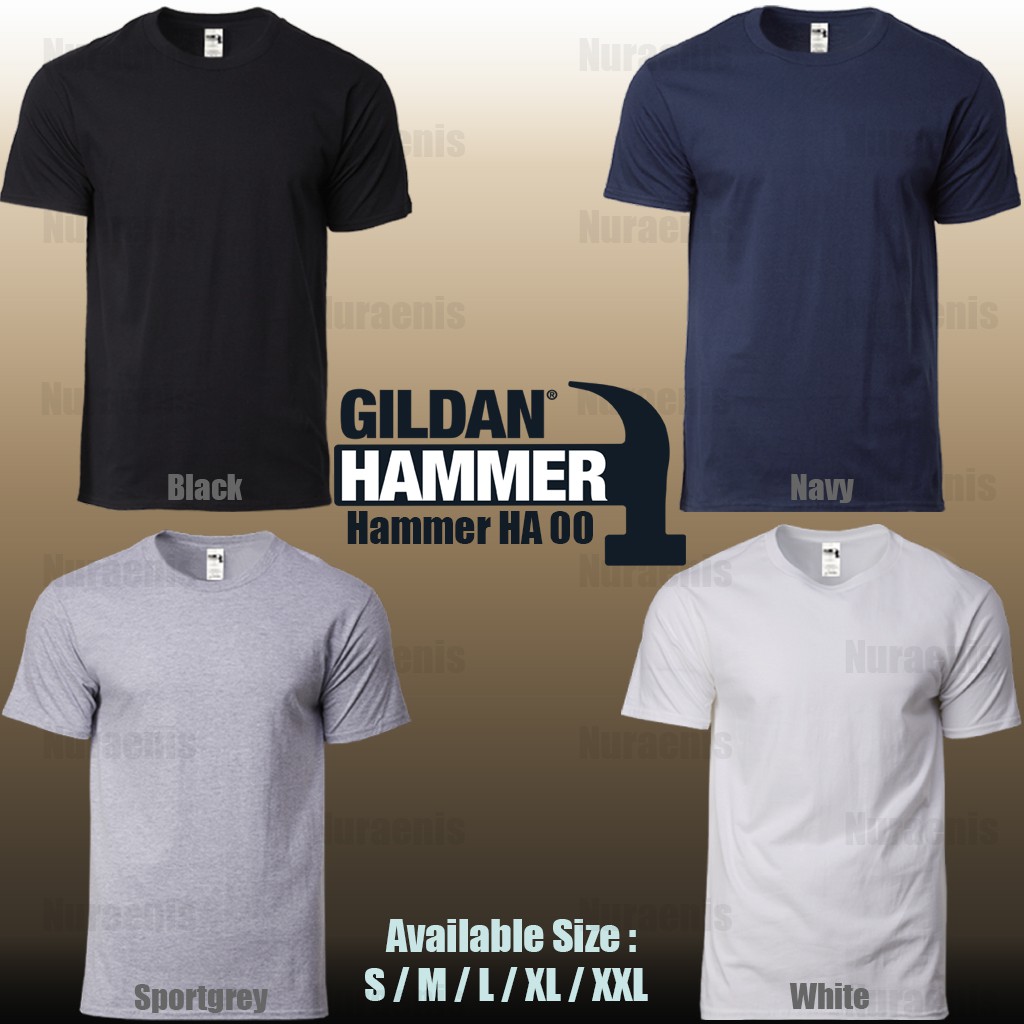 Jual Kaos Polos Gildan Hammer Ha Cotton Combed S Built Up Tanpa