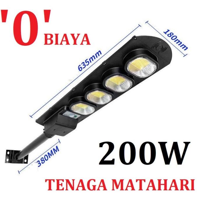 Jual LAMPU JALAN SOLAR CELL Tenaga Matahari 200WATT ALL IN ONE