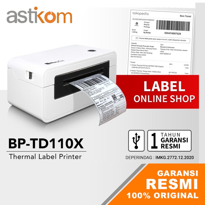 Jual Printer Barcode Thermal Label Resi A Blueprint Td X Usb