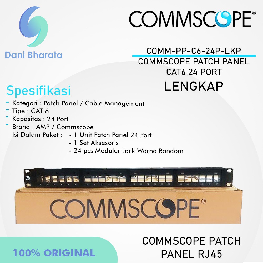 Jual Patchpanel Port Lengkap Modular Jack Cat Commscope Rack