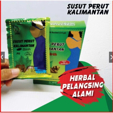 Jual Jamu Susut Perut Kalimantan Plus Sirih Serbuk Isi Sachet