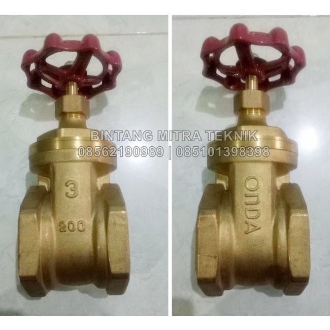 Jual GATE VALVE ONDA STOP KRAN KUNINGAN ONDA 3 Shopee Indonesia