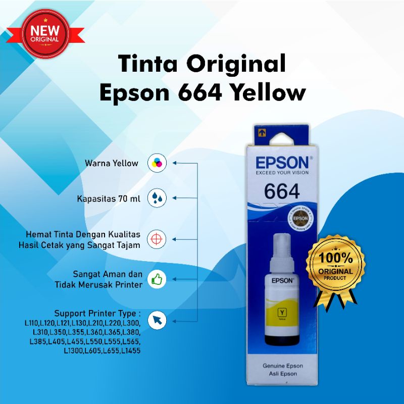 Jual Tinta Epson 664 Original L100 L110 L200 L210 L300 L310 L350