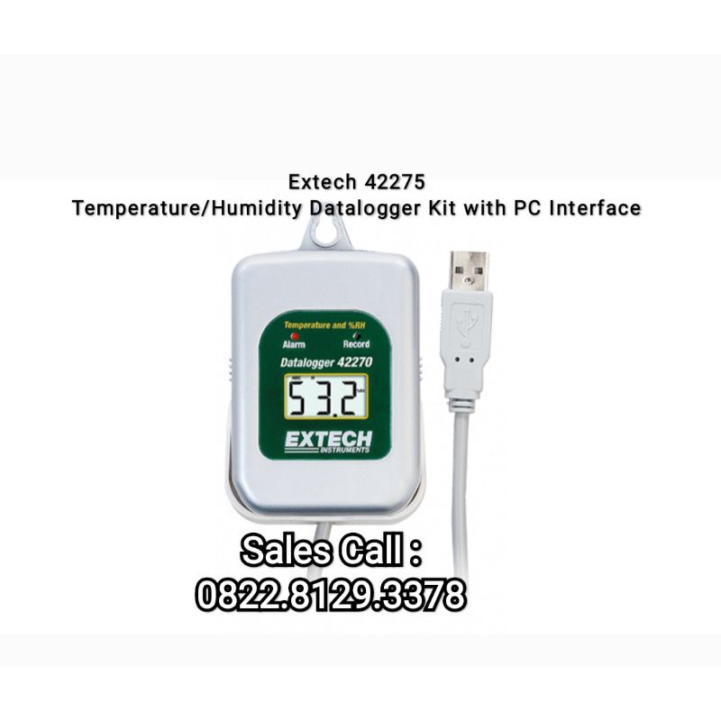 Jual Extech 42275 Temperature Humidity Datalogger Kit With PC Interface