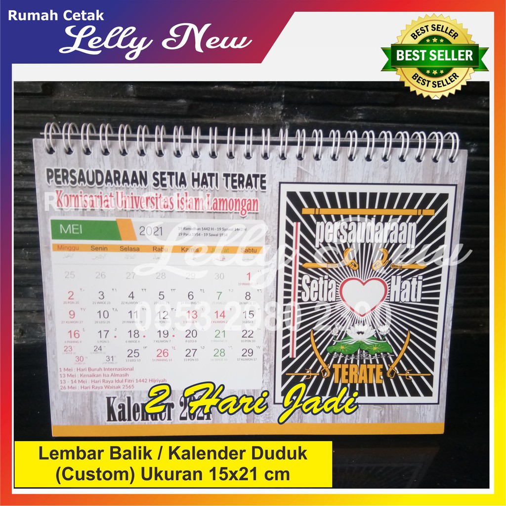 Jual Kalender Meja Kalender Duduk Lembar Balik KB Custom Ukuran