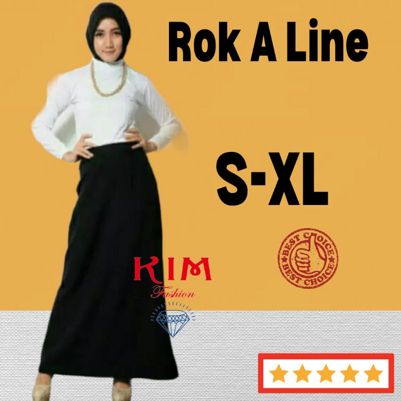 Jual Kimfashion Rok A Line Rok Kerja Panjang Hitam Jumbo Rok A