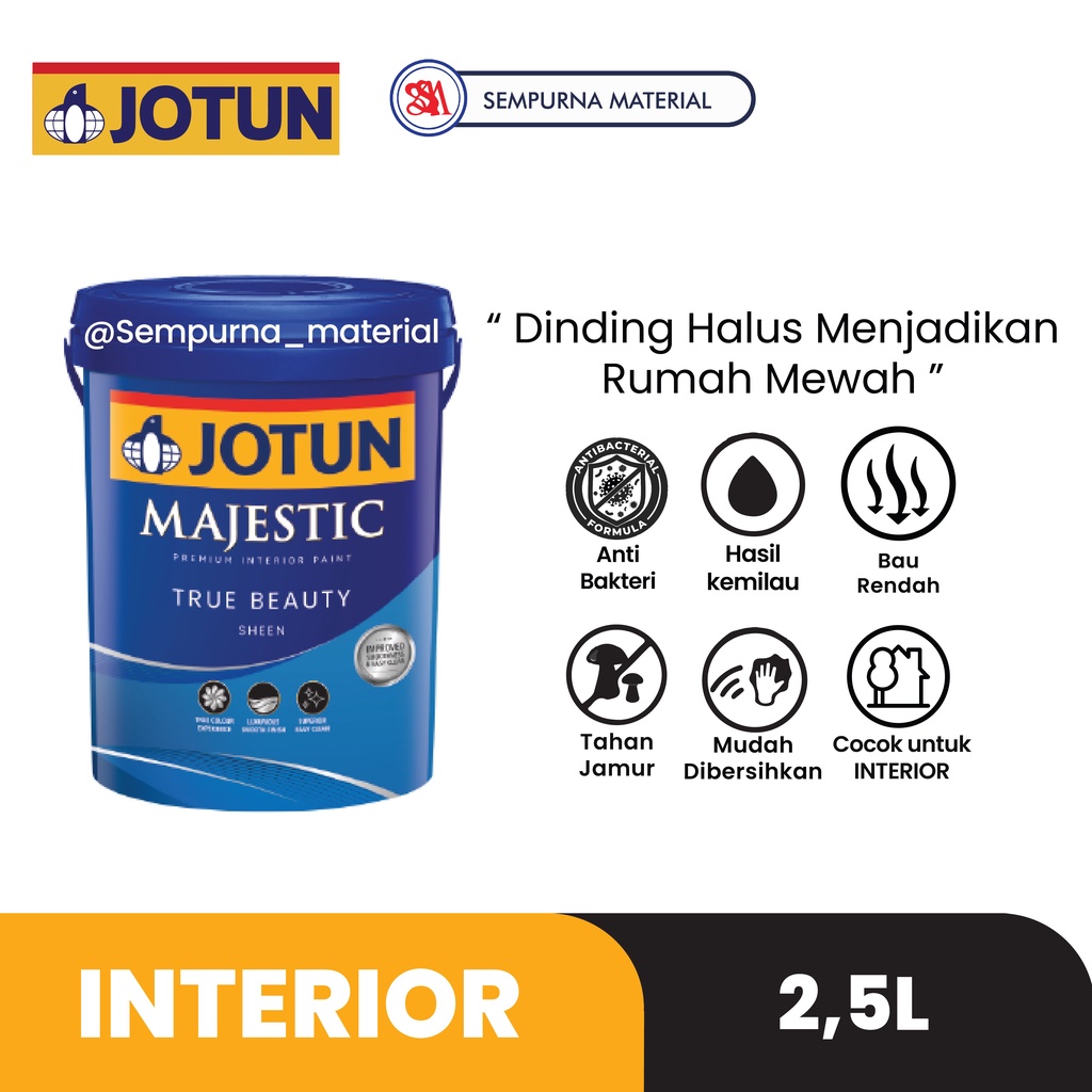 Jual Cat Interior Jotun Majestic True Beauty Sheen 2 5Lt Putih