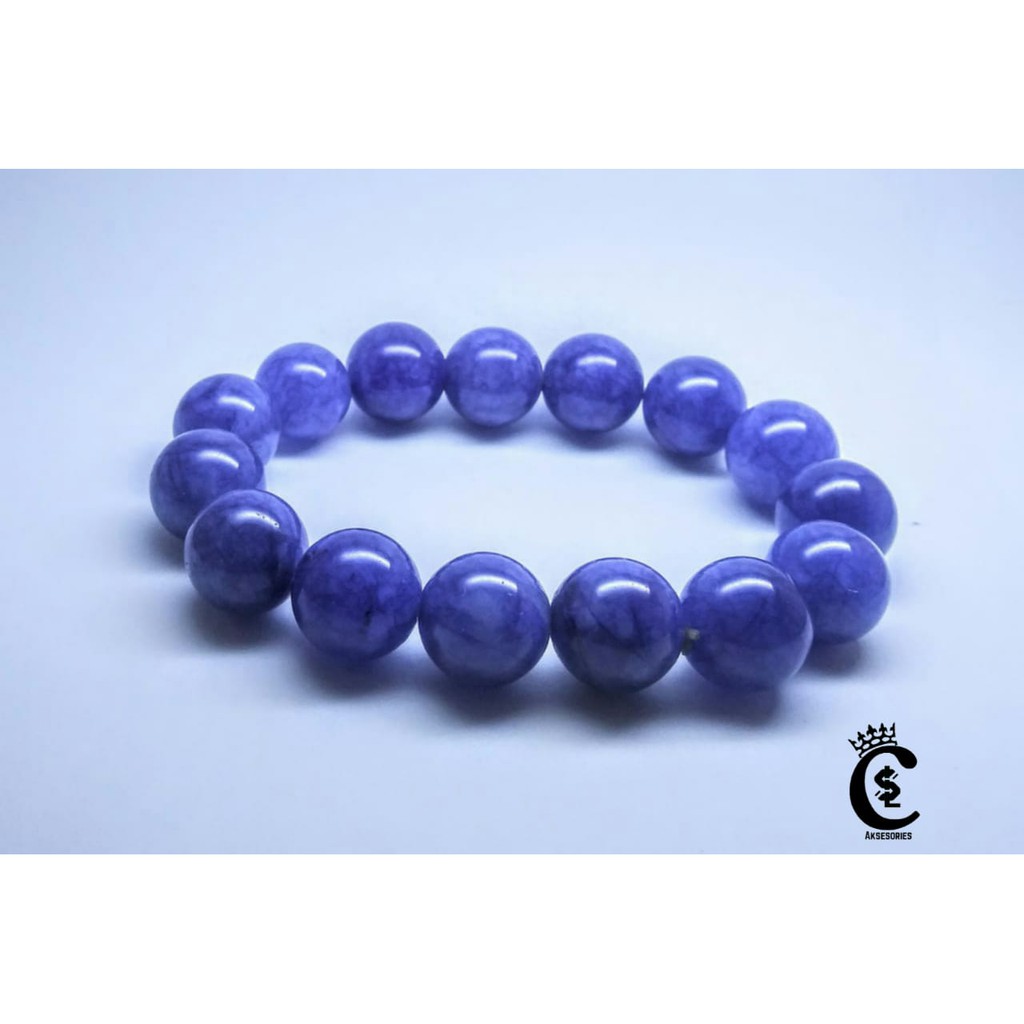 Jual Gelang Batu Giok Alam Kesehatan Jade Stone Biru Etnik Kalimantan