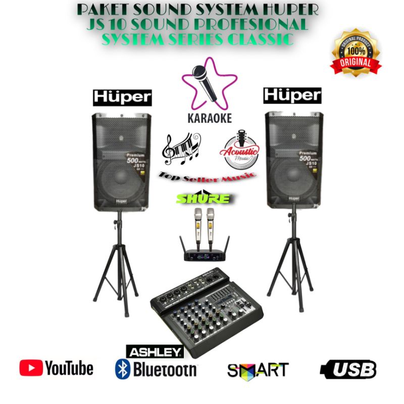 Jual Paket Sound Karaoke Huper Speaker Js Mixer Ashley Bluetooth Buat