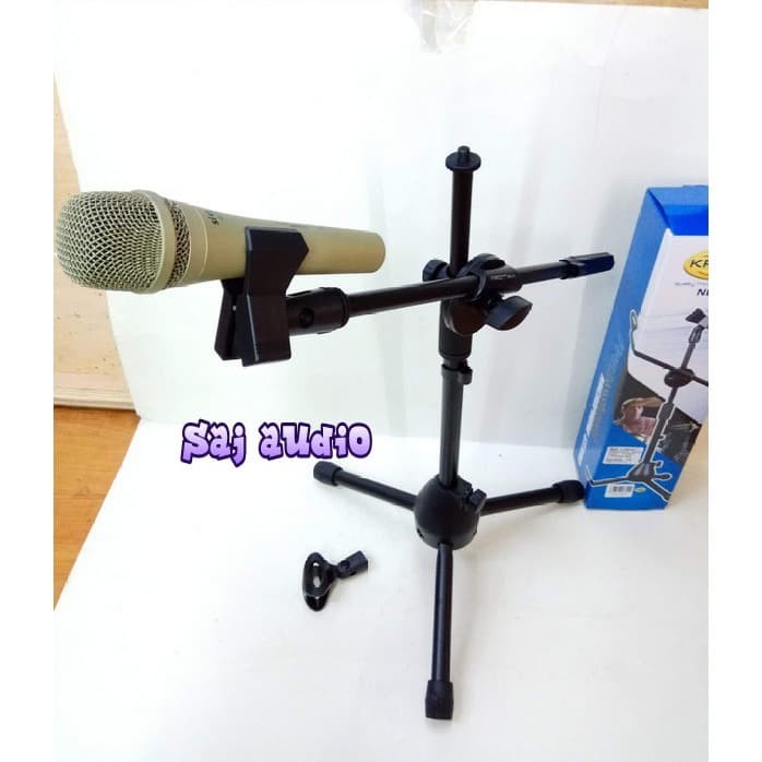 Jual Stand Mic Duduk Lantai Meja Mimbar Podium Krezt Nb Dua Holder