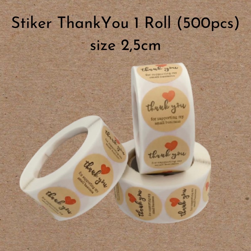 Jual Sticker Thank You Roll Pcs Shopee Indonesia