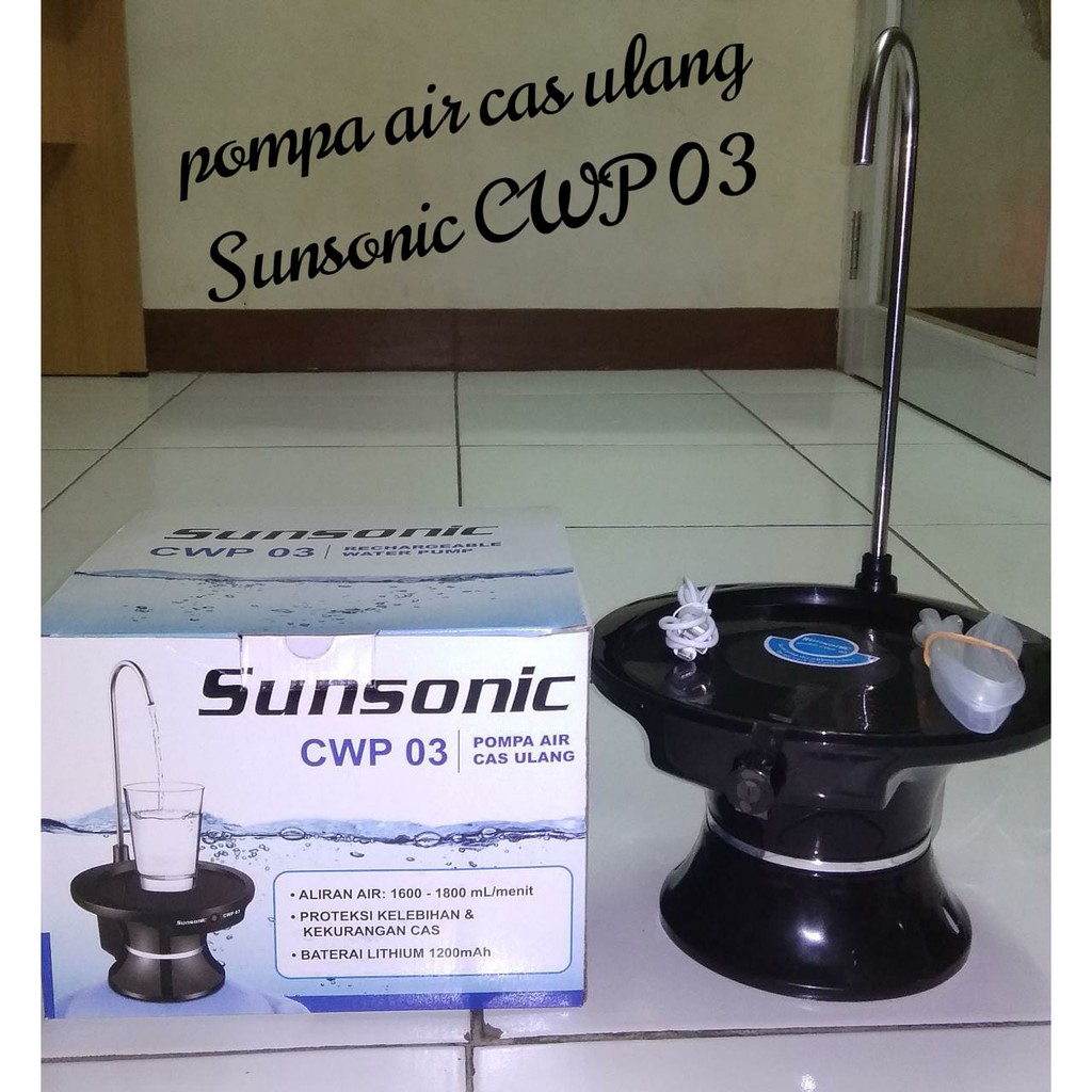 Jual POMPA GALON ELEKTRIK RECHARGEABLE SUNSONIC CWP 03 Shopee Indonesia