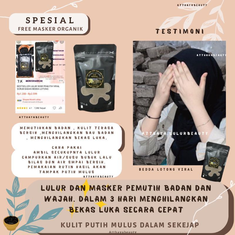 Jual ATTHAYA Lulur Bedda Lotong 100gr Beda Lotong Bedak Lotong