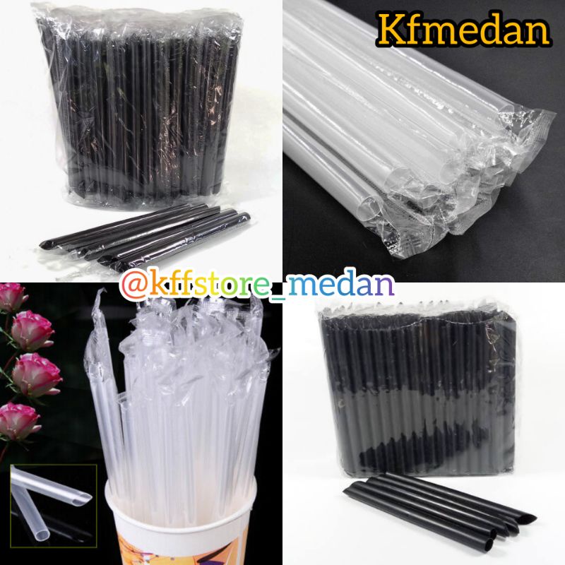 Jual Sedotan Boba Bening Hitam Steril Per Bungkus Shopee Indonesia