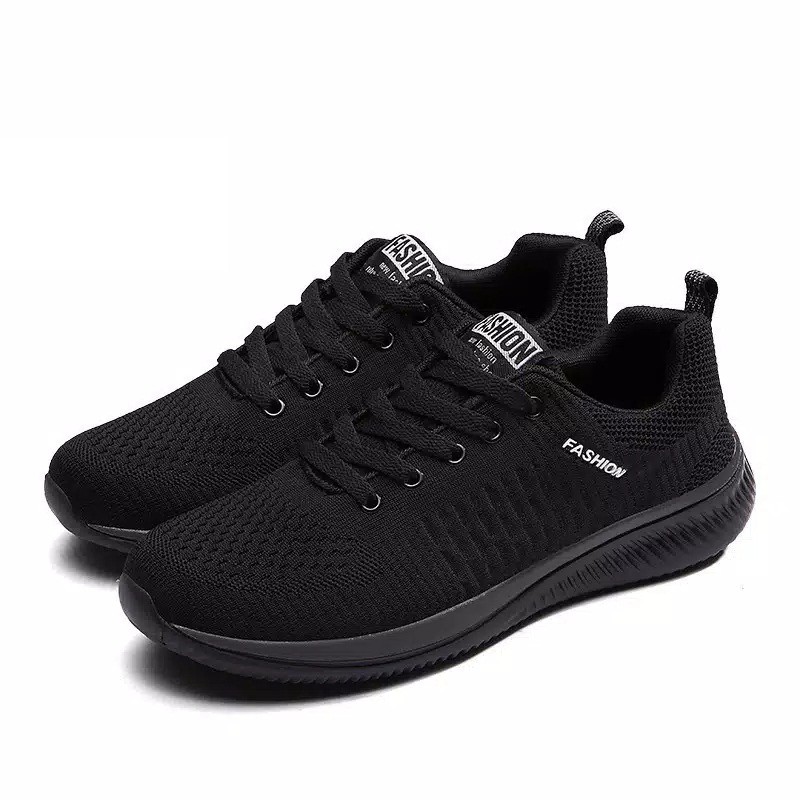 Jual Sepatu Sport Running Hitam Santai Sneakers Pria Sepatu Kets