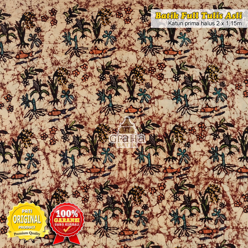 Jual KAIN BATIK TULIS BAKARAN PATI MOTIF MINA TANI MINATANI TELA TELO