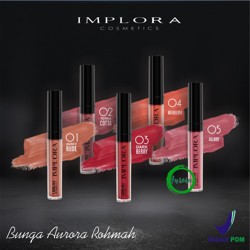 Jual Implora Urban Lip Cream Matte Nude Terracotta Dark Berry