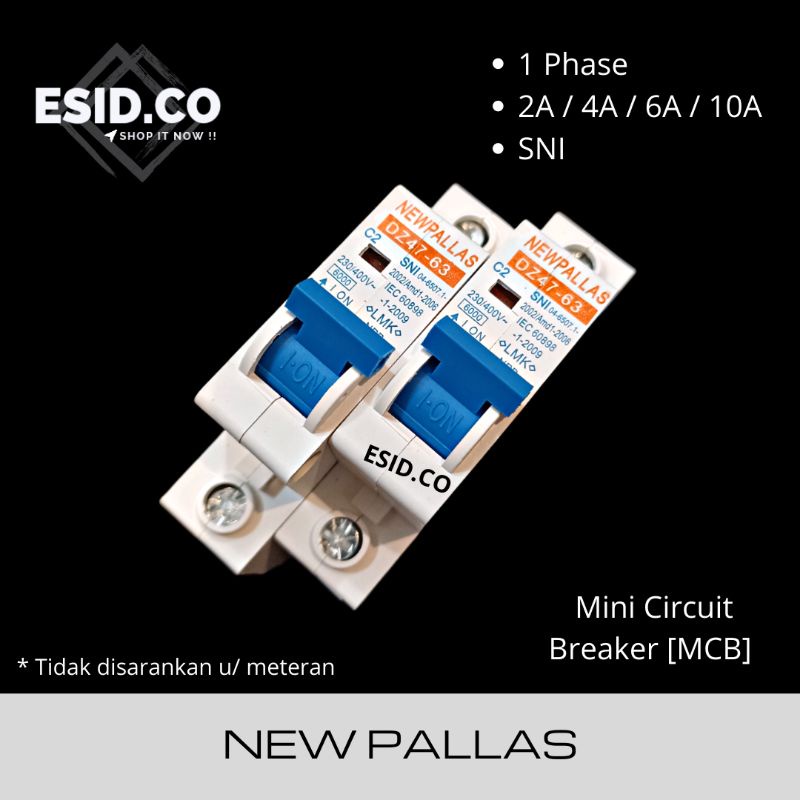 Jual MCB New Pallas 2A 4A 6A 10A Mini Circuit Breaker SNI 2