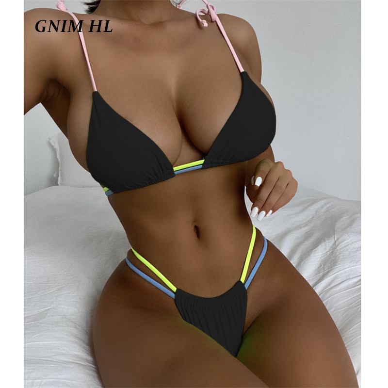 Jual PREORDER Pakaian Renang Bikini Segitiga Seksi GNIM Wanita 2 Buah