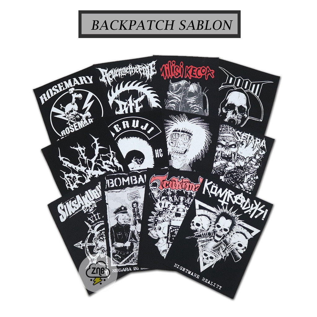 Jual Backpatch Sablon Ukuran Besar Patch Punggung Jahit Musik Punk