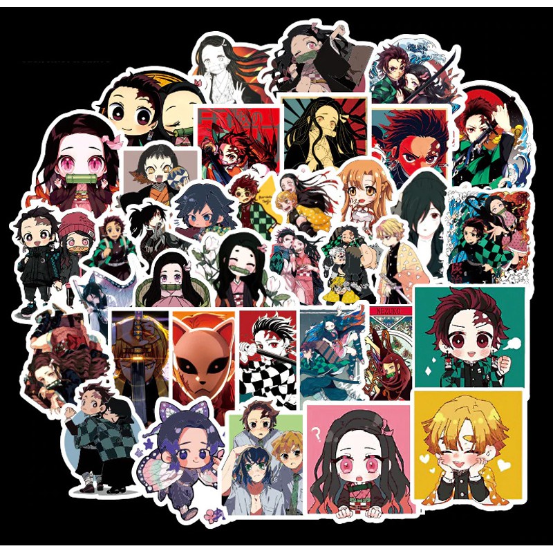 Jual Sticker Anime Kimetsu No Yaiba Demon Slayers Vynil Waterproof