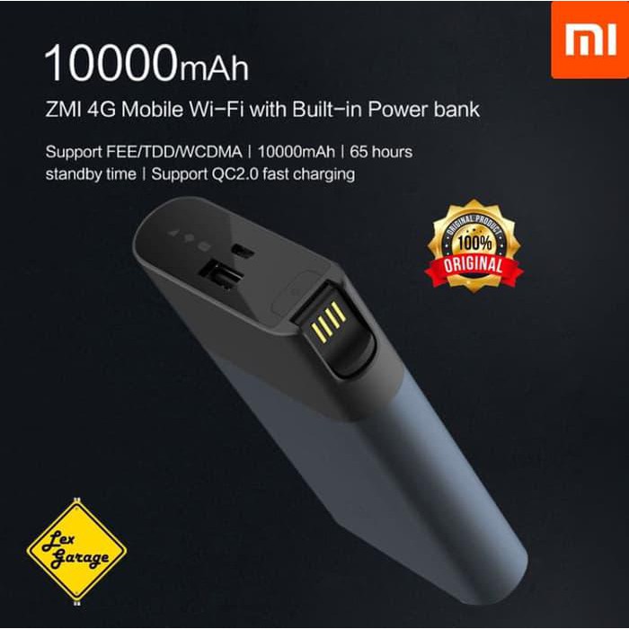 Jual Mifi Modem Wifi Router 4G Xiaomi Zmi Power Bank 10000Mah Original