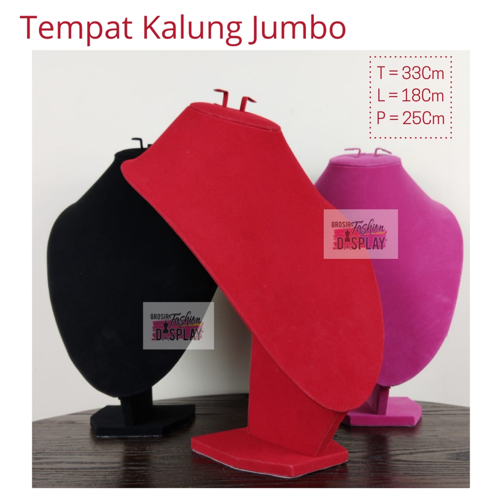 Jual Tempat Kalung Jumbo Display Stand Pajangan Bludru Jumbo Warna