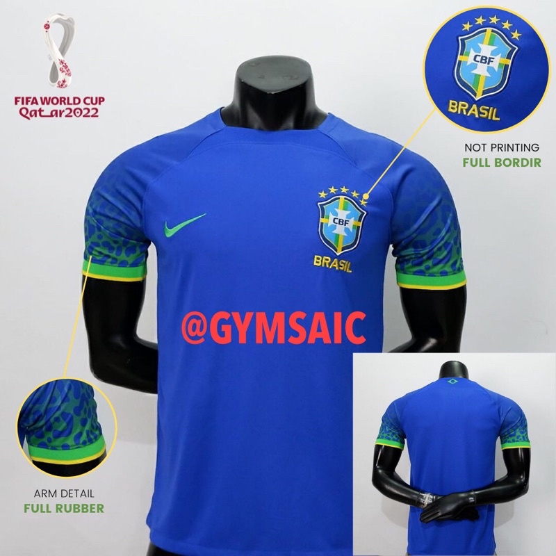 Jual JERSEY BRAZIL AWAY 2022 2023 WORLD CUP BRASIL BIRU 22 23