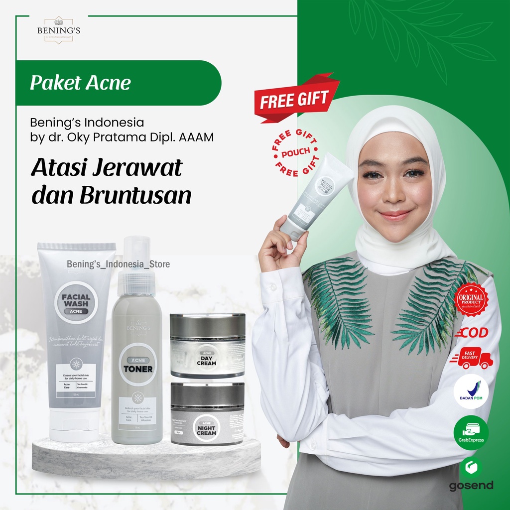 Jual Bening Skincare Dr Oky Pratama Paket Acne Terbaik Free Gift