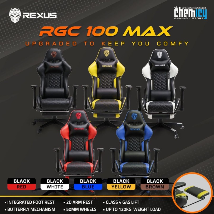 Jual Rexus RGC 100 MAX Gaming Chair Kursi Gaming Shopee Indonesia