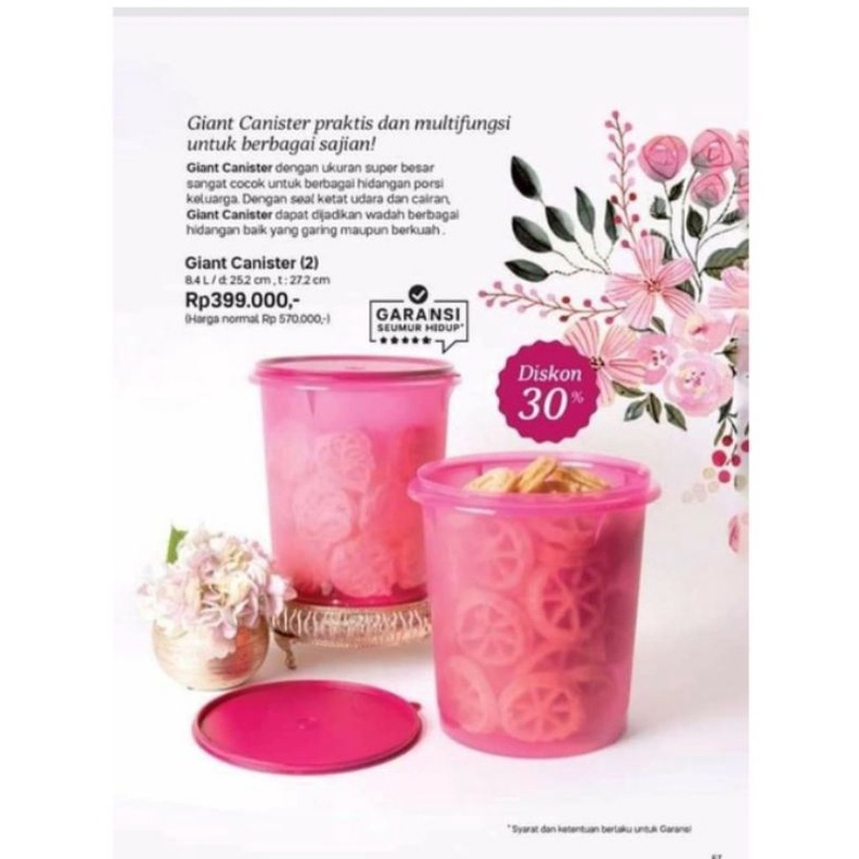 Jual Giant Canister Tupperware Pcs Toples Krupuk Tupperware