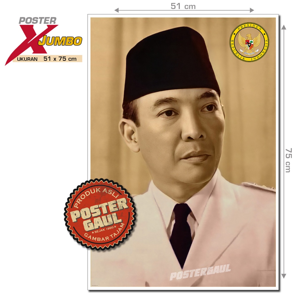 Jual Poster Xjumbo Presiden Soekarno Xjfjp Ukuran X Cm