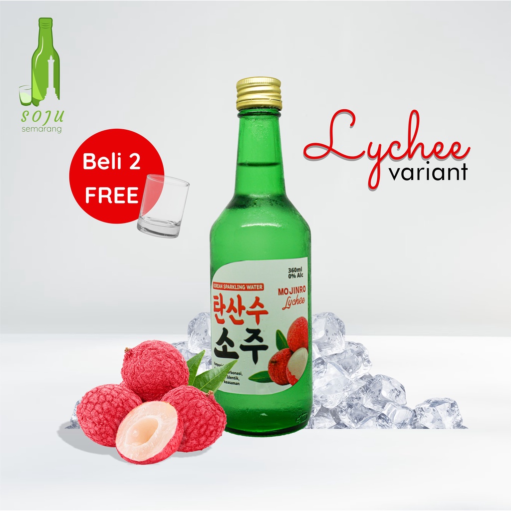 Jual Lychee Korean Sparkling Water Soju NON ALKOHOL 100 HALAL