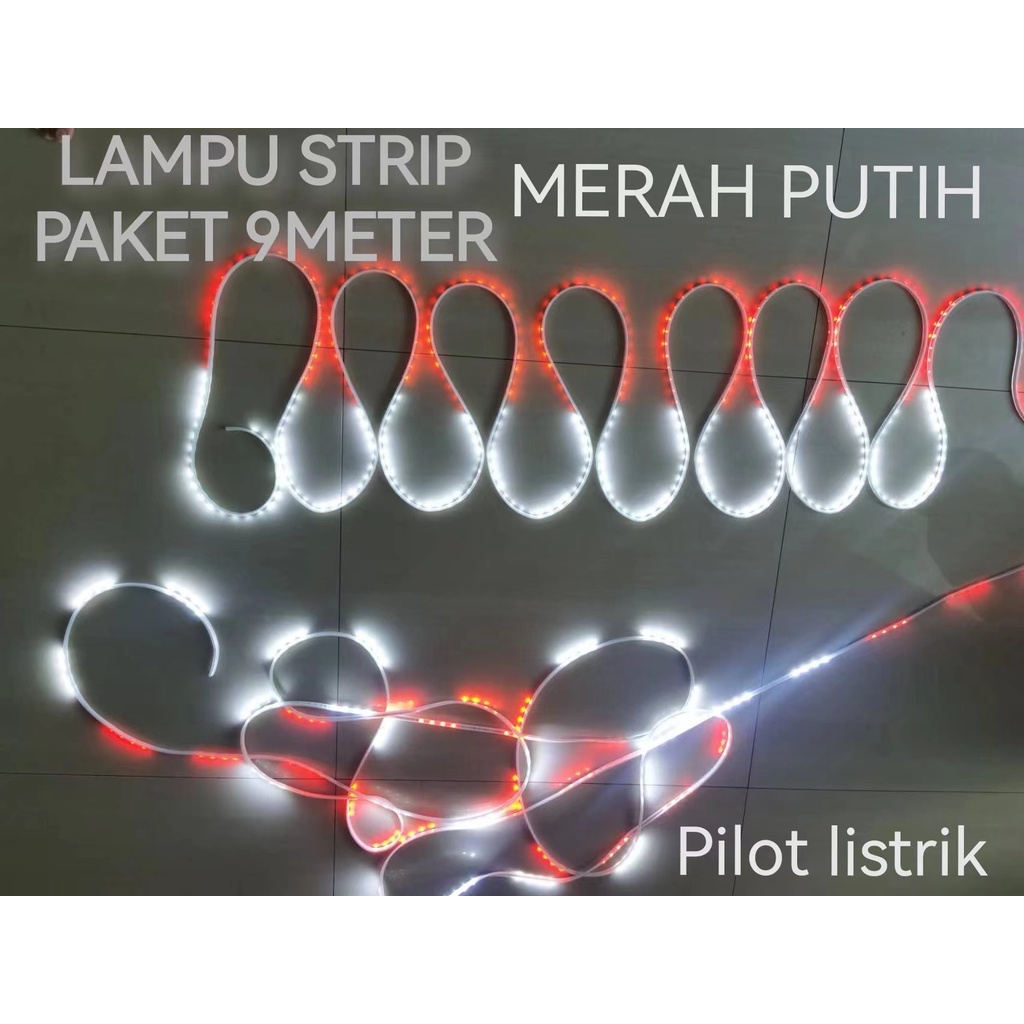 Jual Lampu LED Strip Selang Paket Merah Putih 3528 2835 220V Adaptor