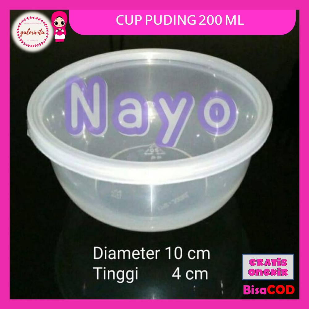 Jual Mangkok Bulat Cup Puding 200 Ml Tutup Cup Plastik Thinwall