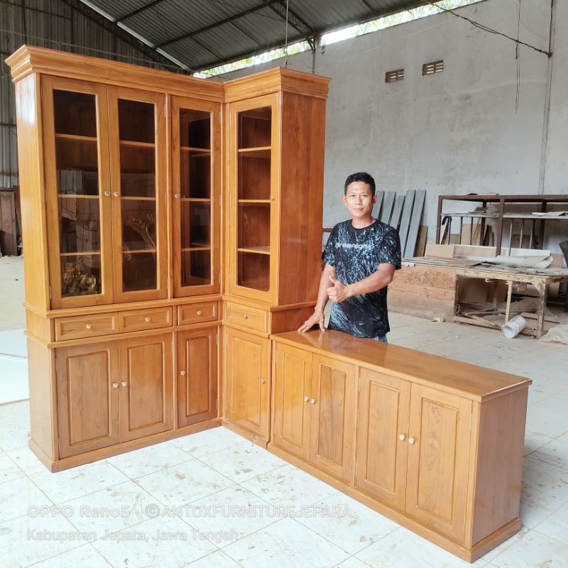 Jual Kitchen Set Minimalis Kayu Jati Shopee Indonesia