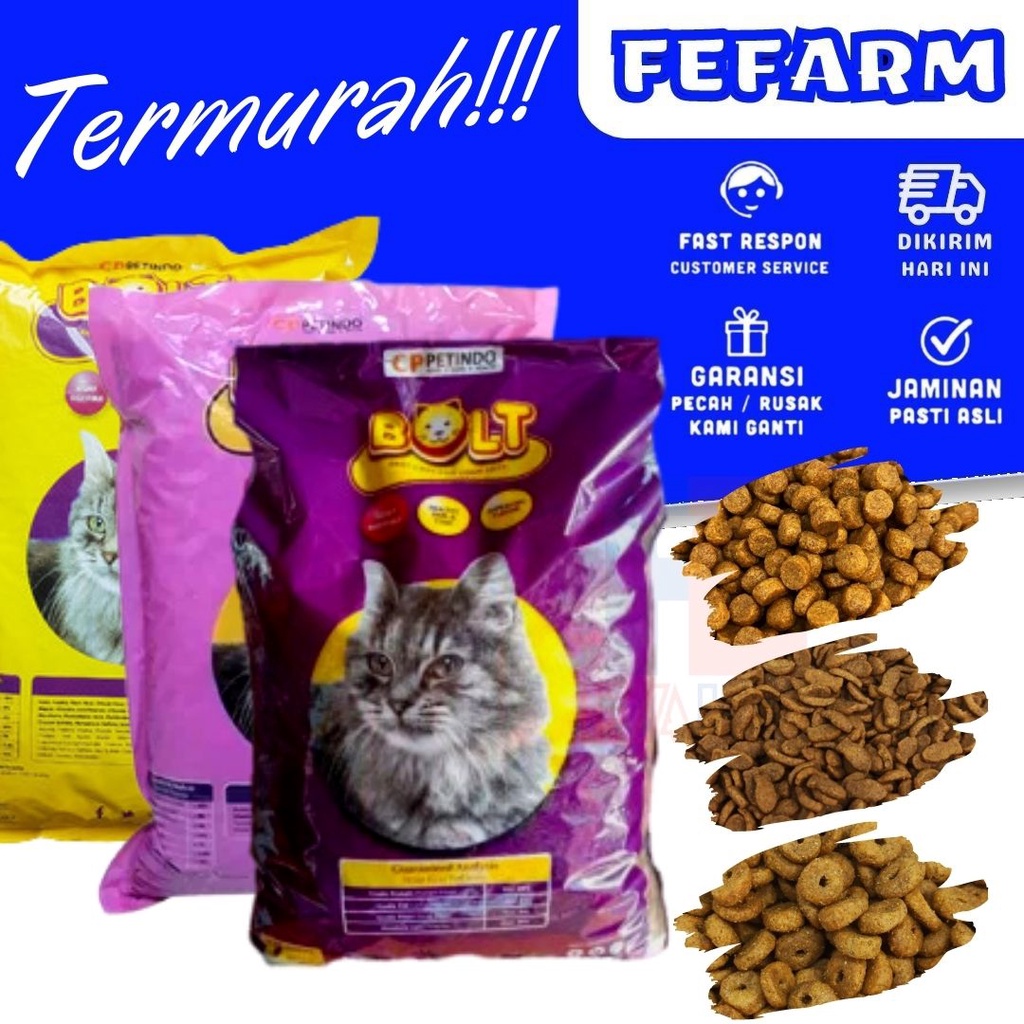 Jual Makanan Kucing Bolt Pakan Kucing Bolt Catfood Varian Lengkap Murah