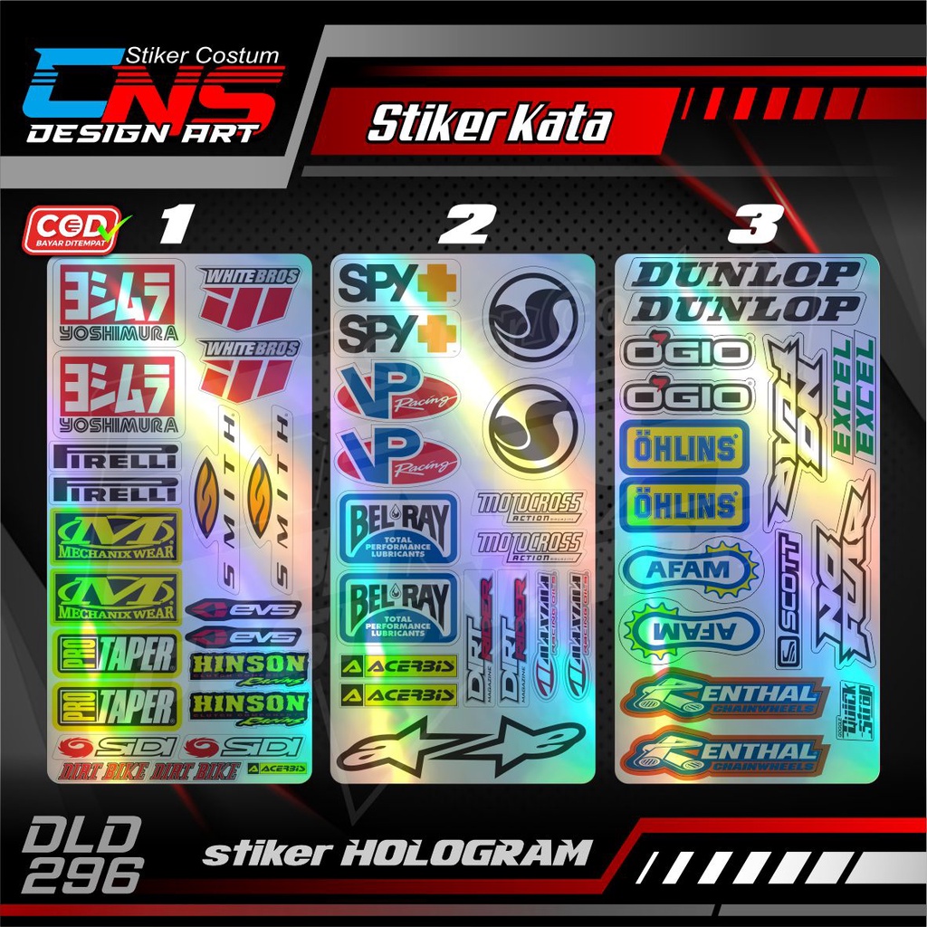 Jual Sticker Pack Racing Sticker Print Stiker Vinyl Hologram Stiker