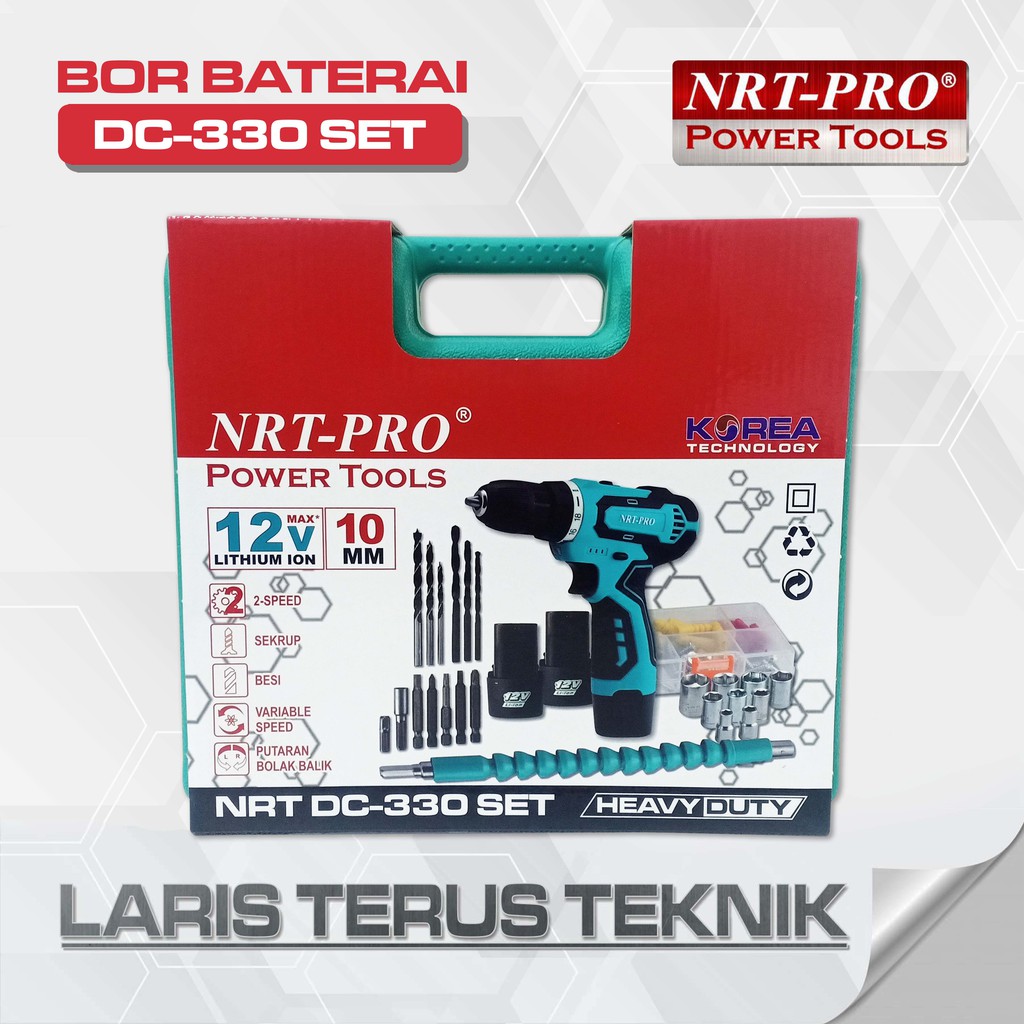 Jual Mesin Bor Baterai Cordless Nrt Pro Type Set Koper Shopee