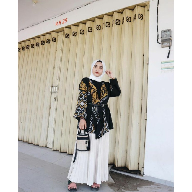 Jual OUTER TENUN BLAZER TENUN MOTIF ASMAT BAJU TENUN ETNIK JEPARA