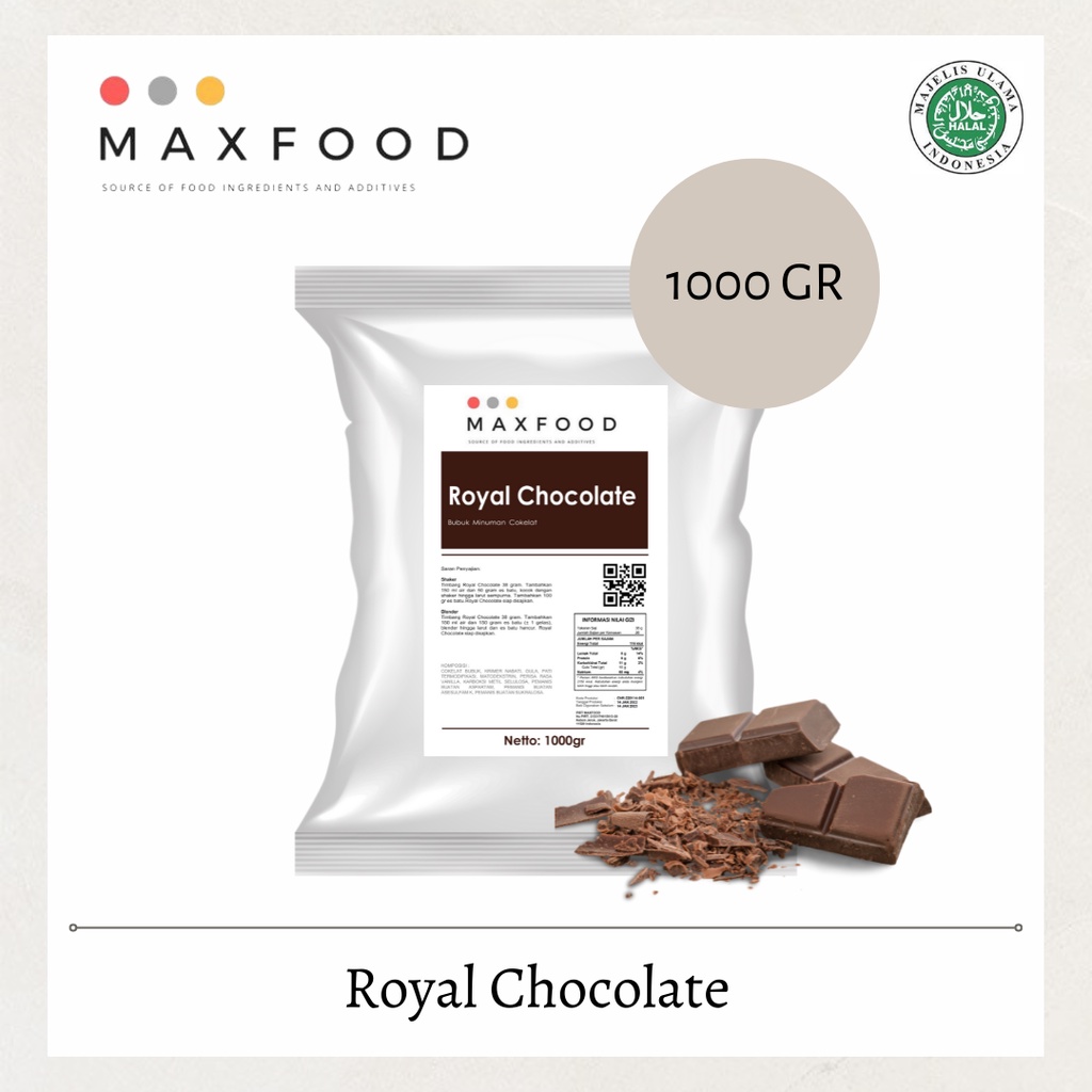 Jual MAXFOOD Royal Chocolate Powder Bubuk Minuman Rasa Dark Cokelat