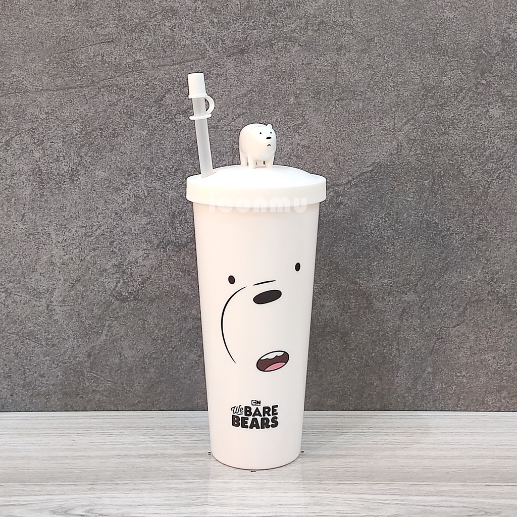 Jual Miniso Botol Minum Tumbler Dengan Sedotan Karakter We Bare Bears