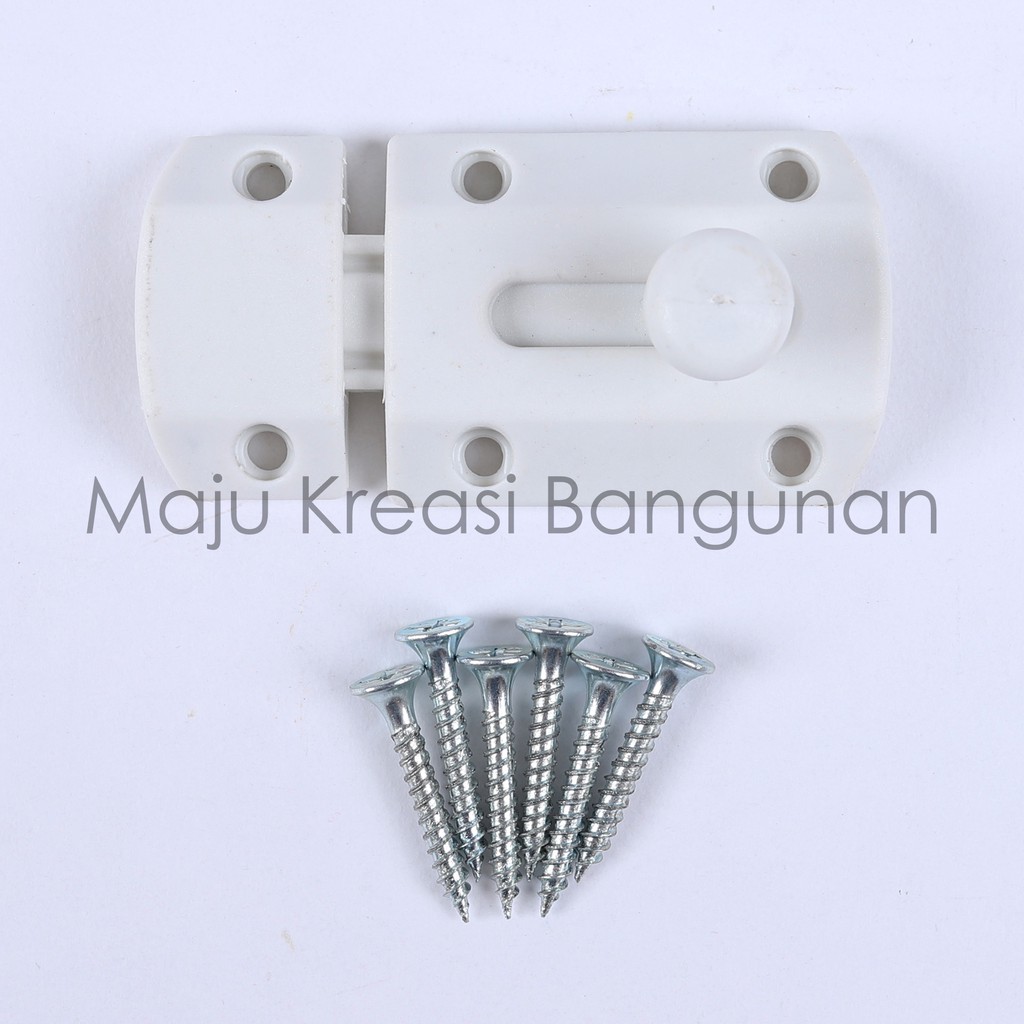 Jual Grendel Selot Pintu PVC Kunci Plastik Kamar Mandi Gerendel Slot