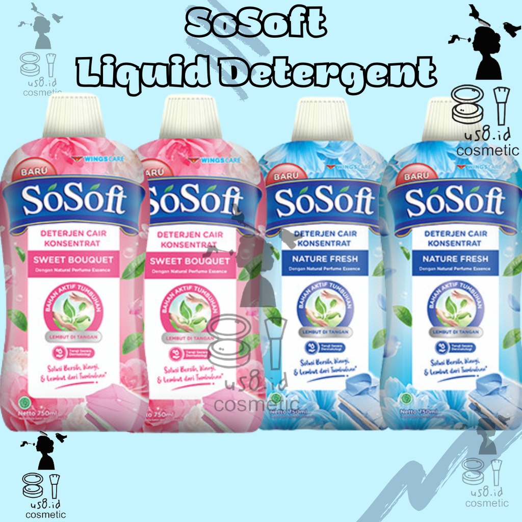 Jual SoSoft Liquid Detergent Fresh Bottle 750 Ml Shopee Indonesia