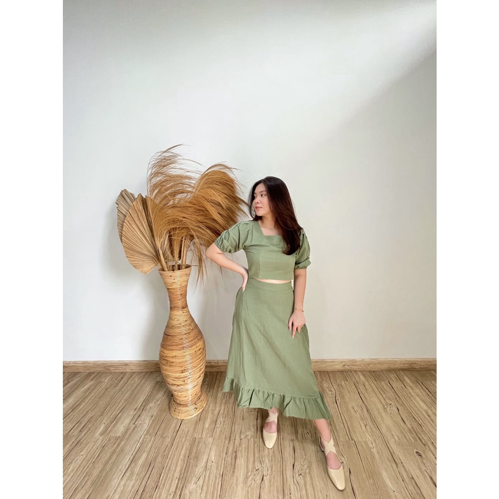 Jual Zaina Dress Baju Natal Linen Premium Remaja Dewasa Seragam Pesta