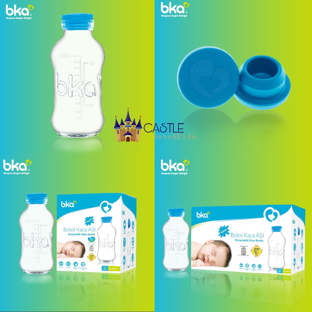 Jual Castle BKA Botol Kaca Asi 100ml 4pcs 8pcs Breastmilk Glass