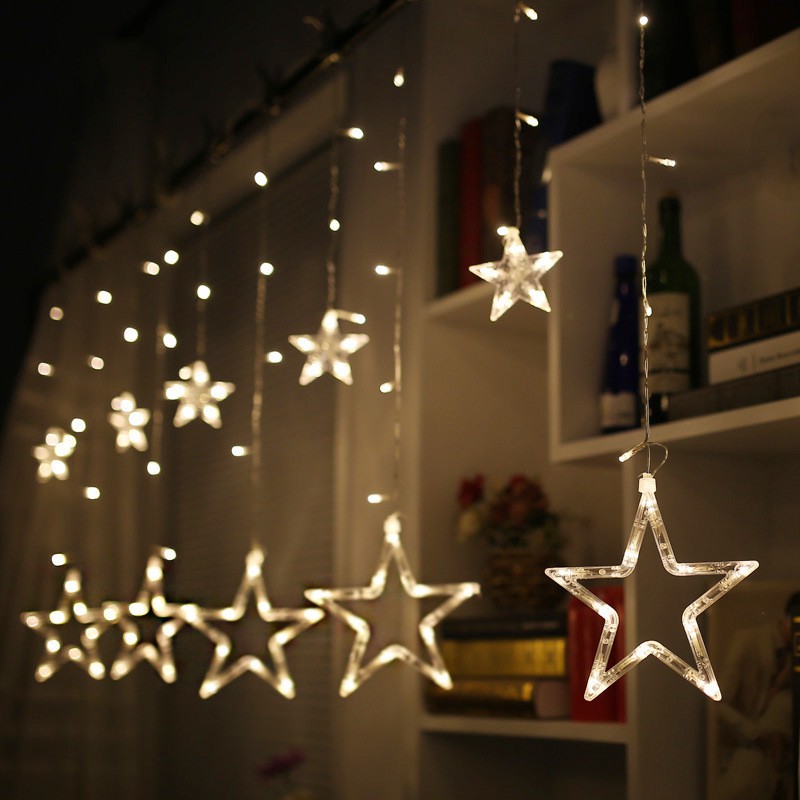 Jual Lampu Gantung Hias Natal Tirai Bintang Curtain Star Tumblr Light