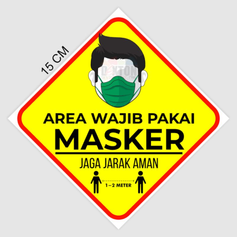 Jual Stiker Wajib Pakai Masker Stiker Himbau Stiker Sign Shopee Indonesia