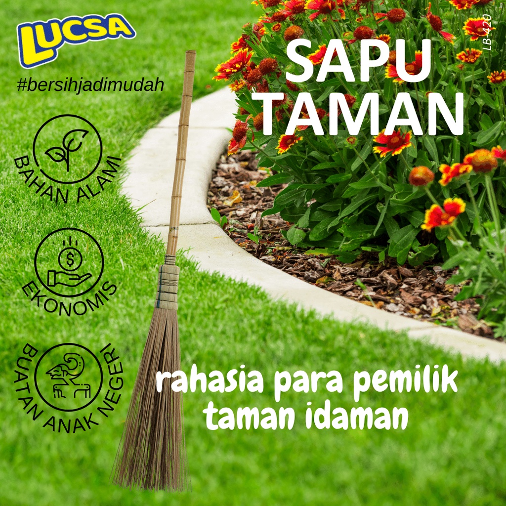 Jual Lucsa Sapu Taman Sapu Lidi Halaman Tebal Gagang Panjang